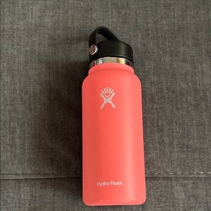 Hydro Flask Pink Bottle with Black Lid